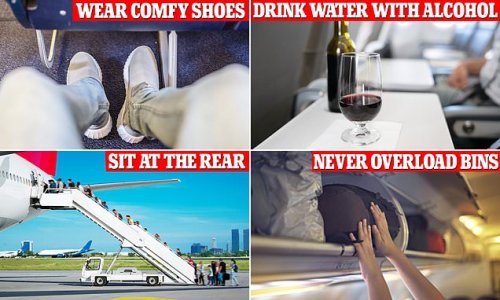 Pick a seat at the BACK of the plane, don't go near the galley, and ALWAYS wear sneakers: Pilot reveals life-saving tips EVERY passenger should know to stay safe in the air