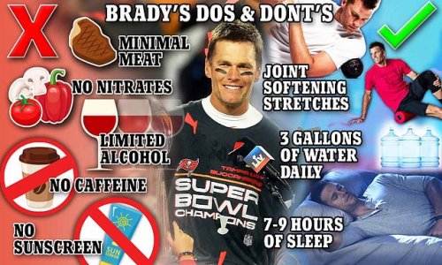 The bizarre diet Tom Brady says helped him become NFL GOAT: No caffeine, tomatoes or mushrooms because 'they cause inflammation — and 80 percent of his calories come from 'alkaline foods'