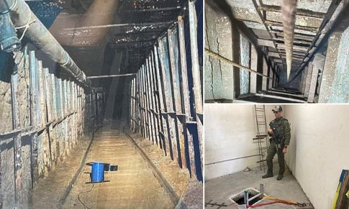 Huge narcotics tunnel the length of six football fields is busted between San Diego warehouse and Tijuana home: Six Americans deny drug smuggling after 1,762 pounds of cocaine and 164 pounds of meth recovered