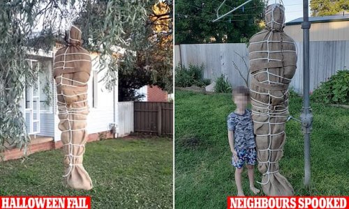Cops called to mum's house over a disturbing Halloween decoration