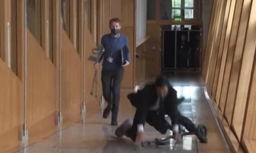 Scottish Health Sec furious over video of him falling off scooter