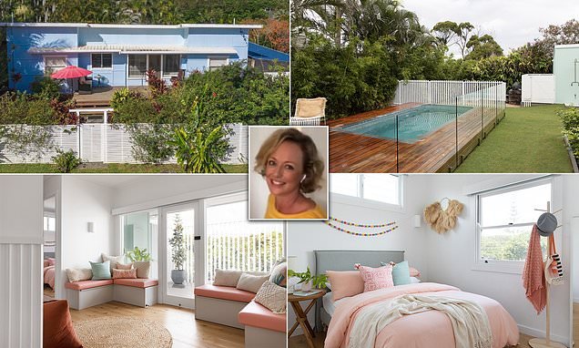 From art-filled walls to a sundrenched living room and a VERY organised pantry: Inside The Block host Shelley Craft's stunning Byron Bay beach shack