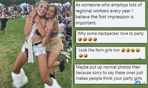 Why this photo of a British backpacker and her friend has been blasted after they posted it in urgent search for casual work while travelling