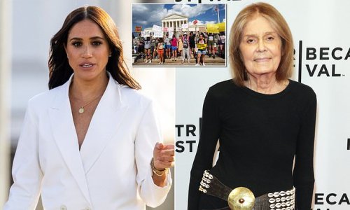 Meghan Markle says MEN need to be 'more vocal' with their anger in wake of the Supreme Court's Roe v Wade decision and describes Prince Harry's reaction to the news as 'guttural' in Vogue interview with Gloria Steinem