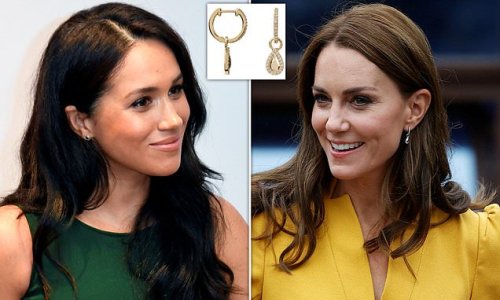 Taking style tips from Meghan? Princess of Wales wore £795 drop earrings from British brand beloved by the Duchess of Sussex for her outing to a Surrey maternity hospital