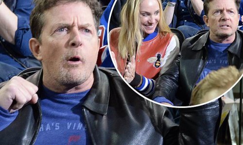 Michael J. Fox, 60, appears in great spirits as he passionately cheers on his ice hockey team while his smitten wife Tracy Pollen, 61, lovingly gazes at him