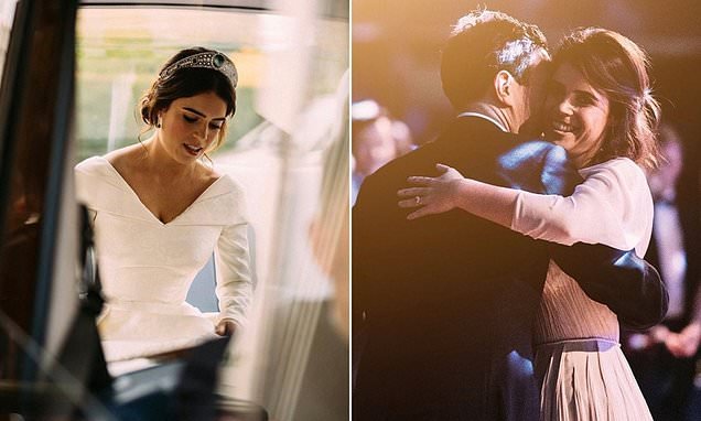 Princess Eugenie's wedding photographers share unseen snap taken moments before she arrived at St George's Chapel to mark her third anniversary with Jack Brooksbank