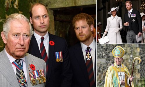 Charles WANTS Harry to attend his Coronation: The King 'asks Justin Welby to broker deal allowing Duke and Meghan to be at ceremony, but William fears his brother will use the event to stage a "stunt"'... as 'monarch mulls over giving his OWN TV interview'