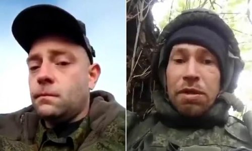 Russian men call Ukraine to surrender BEFORE being drafted: Tank captain reveals he is being sent to the front with zero training, troops are left without food, and Kyiv 'kills 550 of Putin's soldiers in 24 hours' as morale collapses