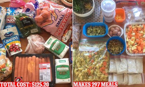 Two weeks of food for $125: Super organised mum-of-five meal preps 300 MEALS - and it only takes her four hours to complete the massive haul