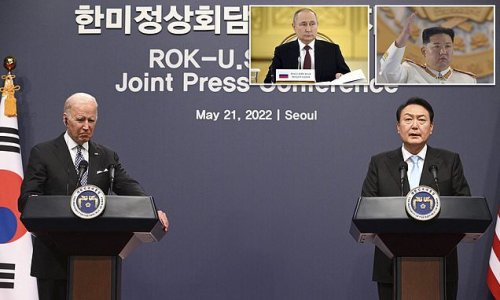 Biden meets South Korean president Yoon and calls Putin's invasion of Ukraine not just a matter for Europe – as he says the U.S. HAS offered vaccines to North Korea and would meet Kim Jong-un IF he was 'serious'