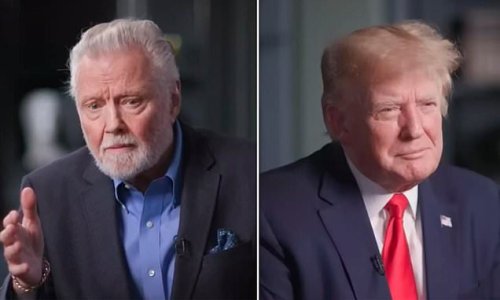 'I can’t go through this story without crying': Jon Voight interviews Trump and breaks down in tears while recalling story that ex-President offered to pay for cancer treatment of golf course worker