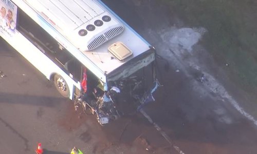 Truck and bus collide near Sydney closing a major road as shocking ...