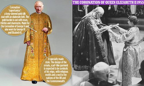 King Charles will don a special gold silk coat worn by his mother, father and great-grandfather for Coronation