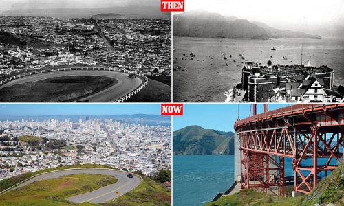 San Francisco then and now: Eye-opening book pairs vintage photos of the city with modern pictures taken from the same angle, from the Golden Gate Bridge to Fisherman's Wharf