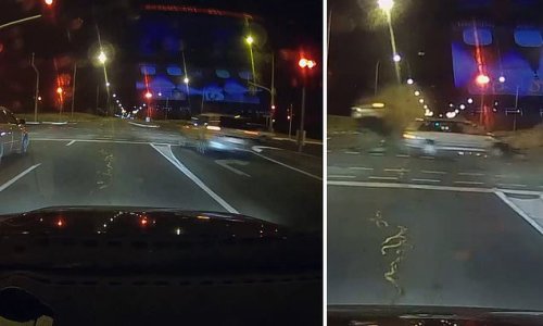 Terrifying Moment A Speeding Driver Dangerously Runs A Red Light Before ...