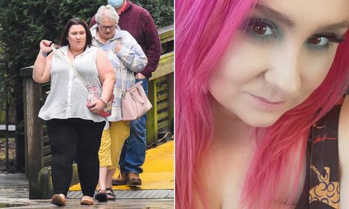 Student weighing 24 stone denies forcing smaller man to have sex saying she is too 'lazy' to be on top for 15 minutes and did not give him a love-bite because 'I can't multi-task'