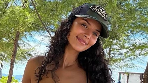 Maya Jama flaunts her jaw-dropping figure in a skimpy black bikini as she hits the beach during sun-soaked Thailand getaway