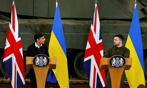'We'll send you pilots who've already done 2.5 years': Zelensky swipes at Rishi Sunak's claim it takes three years to train to fly UK fighter jets at joint press conference - while Russia threatens 'response' if Britain heeds Ukraine's plea for planes