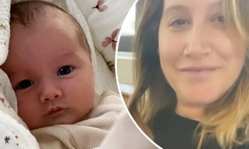 Ashley Tisdale shares splendid snaps of her newborn daughter Jupiter as she shows baby's face for the first time on Mother's Day