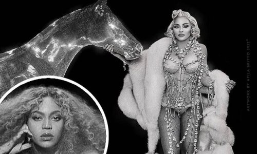 Beyonce and Madonna sizzle in racy looks donning pasties and sheer pieces to promote The Queens Remix of Break My Soul