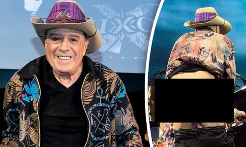 Molly Meldrum looks in great spirits and reveals how he feels about turning 80 as he celebrates the milestone birthday - after mooning the crowd on stage at Elton John gig
