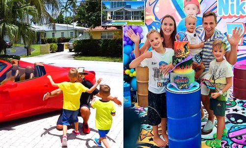 Child's play! Florida-based Russian family's YouTube channel of their kids playing with toys has netted them tens of millions of dollars - and bought them a $12.5m Miami mansion, Ferrari and Range Rover