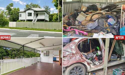 Are these the worst tenants in Australia? Before and after photos show the HORRIFIC mess a family left behind at a rental house - including smashing windows, leaving dirty nappies and drawing on a TV
