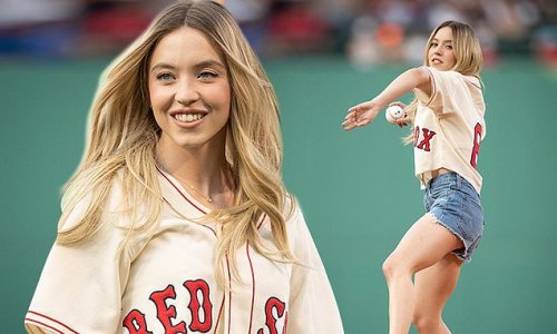 Sydney Sweeney hits a home run in the fashion department with Daisy Dukes and a Red Sox jersey as she delivers ceremonial first pitch in Boston
