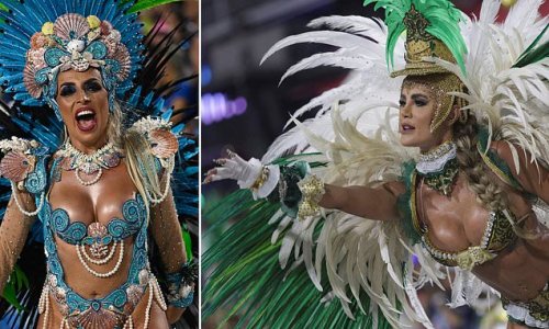 Rio carnival is BACK! Brazil's famous dancers look as flamboyant as ever as the gigantic parade returns in full for the first time since Covid