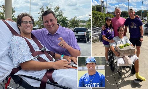 North Carolina college baseball player, 18, smiles as he prepares to have SECOND amputation on his right leg after horrific boating accident