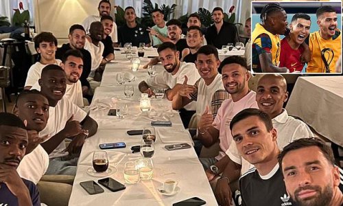 Cristiano Ronaldo 'takes Portugal team-mates out for dinner and foots the bill' as he puts Manchester United drama behind him to focus on his country's next match - 'though team-mates Bernardo Silva, Joao Cancelo and Jose Sa are absent'