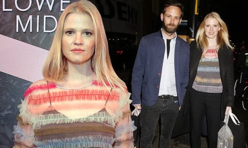 Lara Stone and David Grievson put on loved up display at the Viktor and Rolf fragrance party