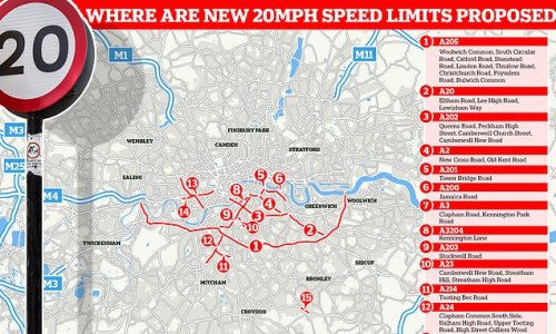 Sadiq Khan's 20mph crackdown: Map reveals where TfL will slap new lower speed limits on ANOTHER 40 miles of roads across London this year