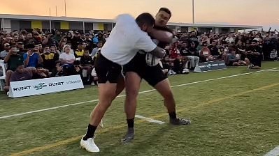 Footy star George Burgess joins bizarre and very violent new Aussie sport that's been slammed by top brain doctor