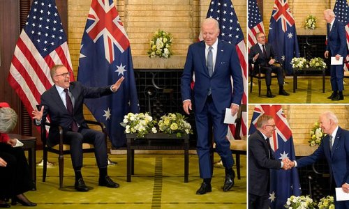 Sleepy Joe gives Australia's new PM permission to nod off after he flew to Tokyo directly after getting sworn in - as Albanese recounts time in US traveling to Vegas and meeting with the NRA (prompting Biden to pretend to walk out)
