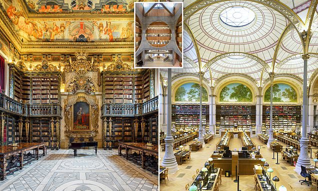 Sshh! World's best libraries look like temples of learning with massive collections of books and majestic decor in stunning new collection of photos