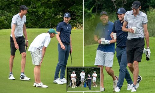 Harry Kane enjoys round of golf with Peter Crouch