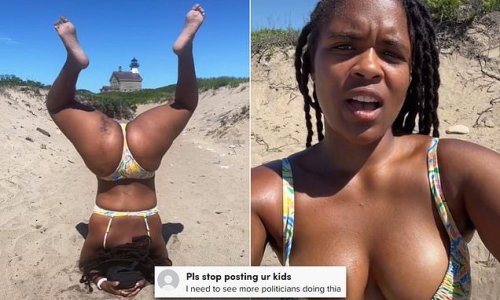 She twerks for the people! Queer Democrat Rhode Island state senator raises eyebrows with VERY raunchy campaign video of herself thrusting her bottom in bikini while upside down