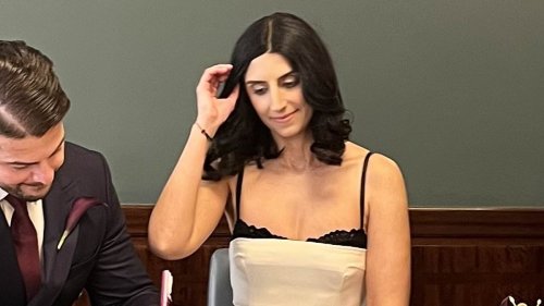 Bride divides opinion after wearing Gucci pumps and 'trashy' wedding dress that left underwear on show to her big day - so what do YOU think?