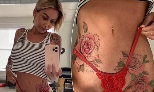 Life's just rosy! Brian Austin Green's rumoured new fling Tina Louise gets  a new rose tattoo across her torso next to some VERY rude ink... following  rumours she's dating 90210 star | Flipboard