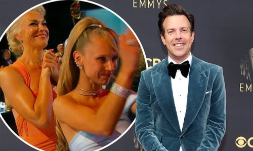 Jason Sudeikis cuts a dapper figure in velvet suit at Emmy Awards