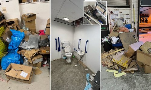 Piles of half-opened packages, toilet bins overflowing with loo roll and a kitchen covered in grime: Inside Evri delivery depot where staff 'smoke drugs' - as firm faces backlash over Christmas parcel chaos