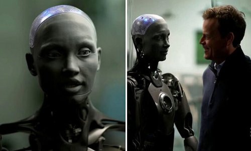 Awkward moment artificially intelligent robot named Ameca shuts down 60 Minutes reporter Tom Steinfort as he asks if she thinks he's handsome