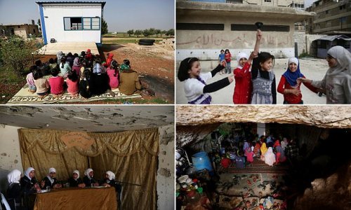 Bullet holes in the walls and secret lessons in caves: How Syria's children are being educated despite the country's devastating civil war