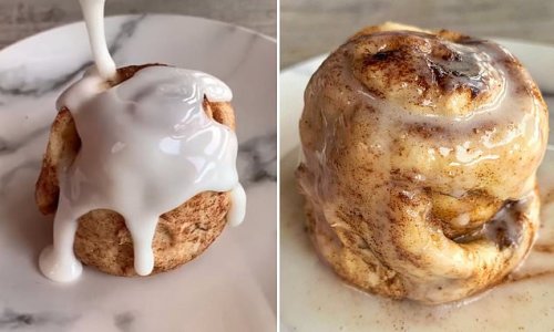 Is this the easiest dessert YET? Baker, 26, wows with her simple recipe for iced cinnamon scrolls - and you can make them in a MUG