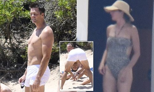 EXCLUSIVE: The Brady bunch! Supermodel Gisele goes wild in animal print swimsuit while NFL star husband Tom stretches out in tiny white swim shorts as they enjoy family vacation in Italy on their luxury yacht