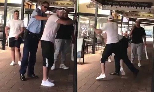 Man PUNCHES policeman in face after being pepper-sprayed in Sydney