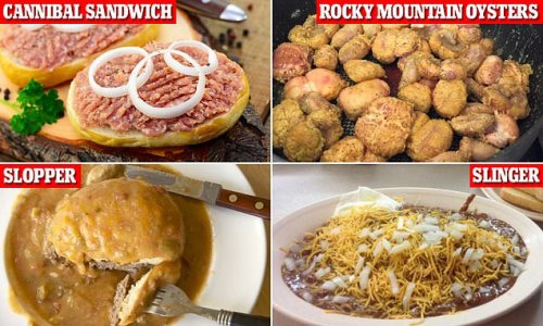 Would you eat a slopper, a slinger, Rocky Mountain oysters or a cannibal sandwich? The most bizarre and beloved regional meals from across America
