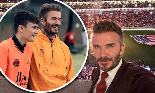 David Beckham deflects from controversial Qatar World Cup ambassadorial role as he promotes his Disney+ series on social media - hours before England's clash against Wales